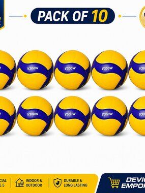 Mikasa V300W Volleyball Ball Professional Volleyball Ball Size 5 pack of 10